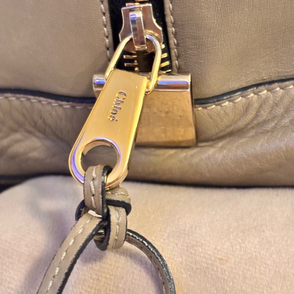 Chloé Madeleine Taupe Smooth Leather Medium Size Boston Duffle Bag - Picture 2 of 14